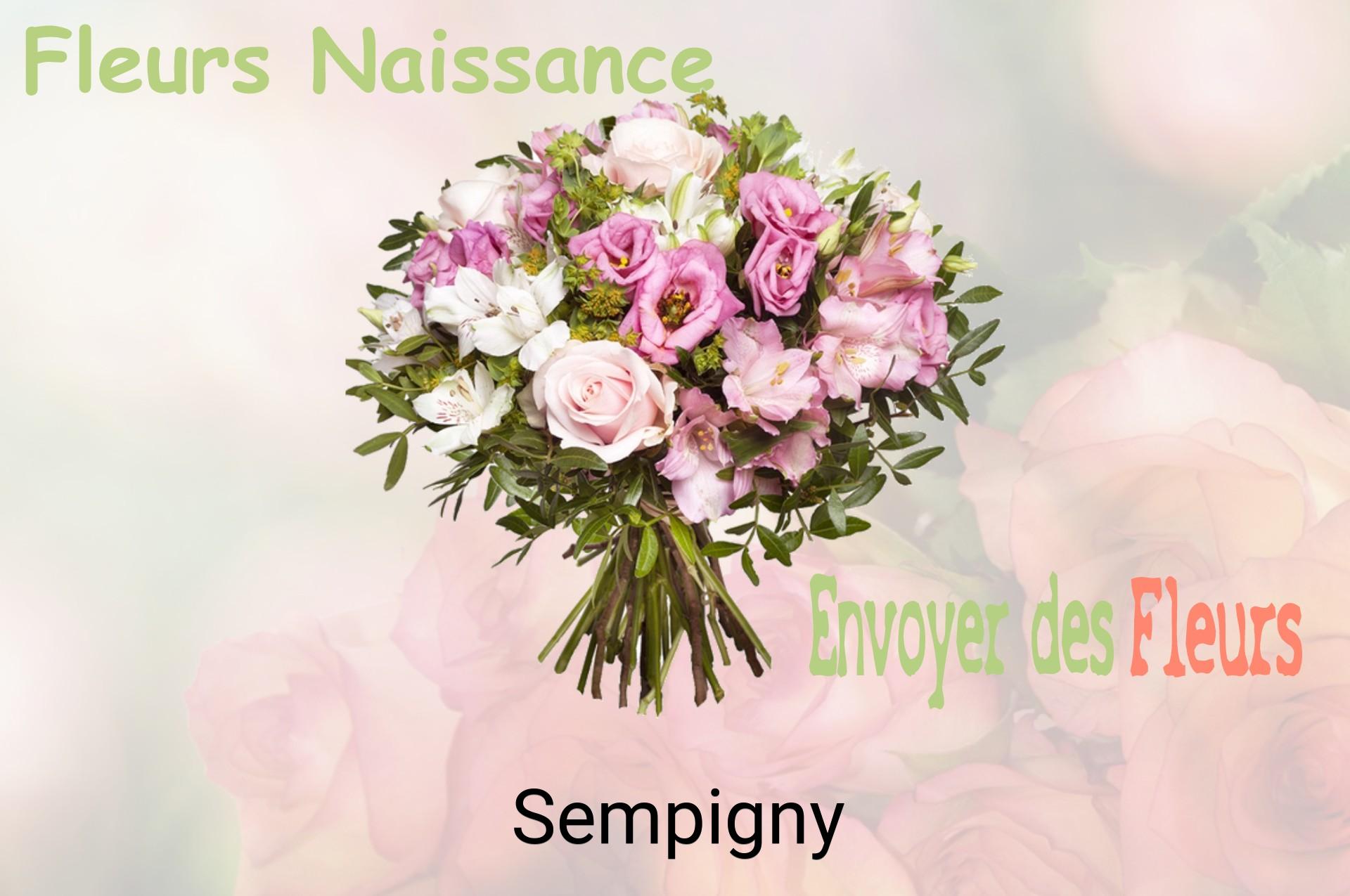 Bouquet de fleurs de naissance livré à Sempigny